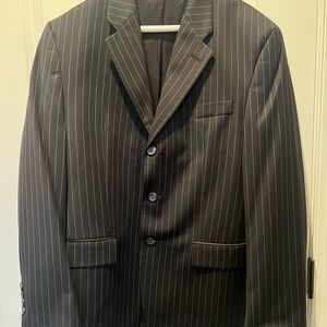 Men's Black Pinstripe Blazer